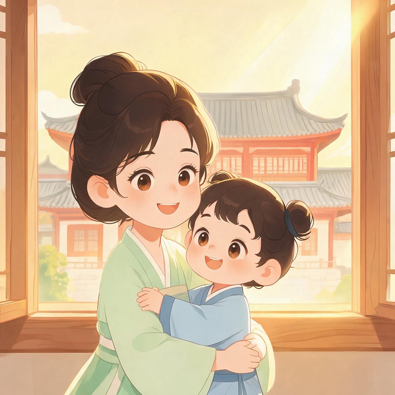 妈妈笑了